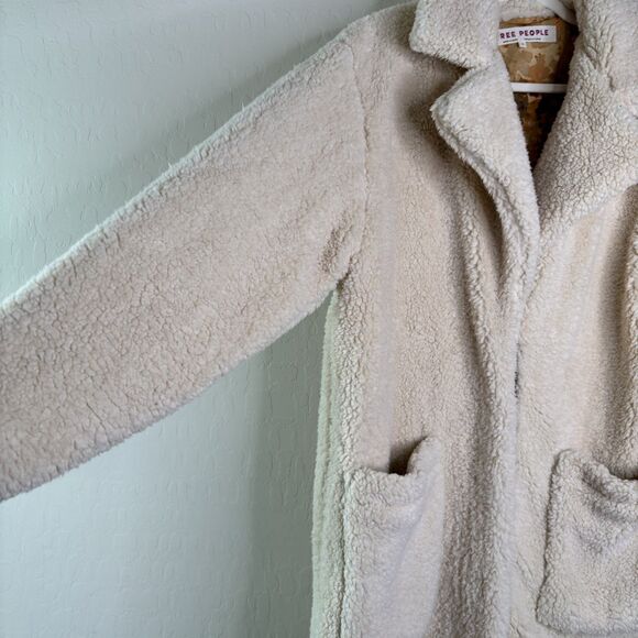 Free People Tessa Teddy Coat Cream - Picture 5 of 9